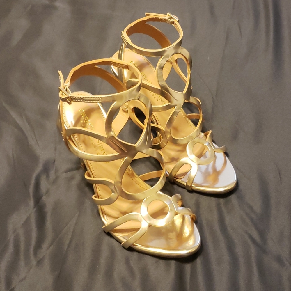 Christian Siriano Gold Sandals Size 5.5